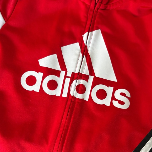 Adidas Youth Red and Black Zip-Up Track Jacket - Picture 3 of 5